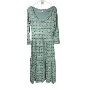 SUNDANCE Willow Lace Maxi Dress, Long Sleeve, Lace Floral, Pale Green, Medium